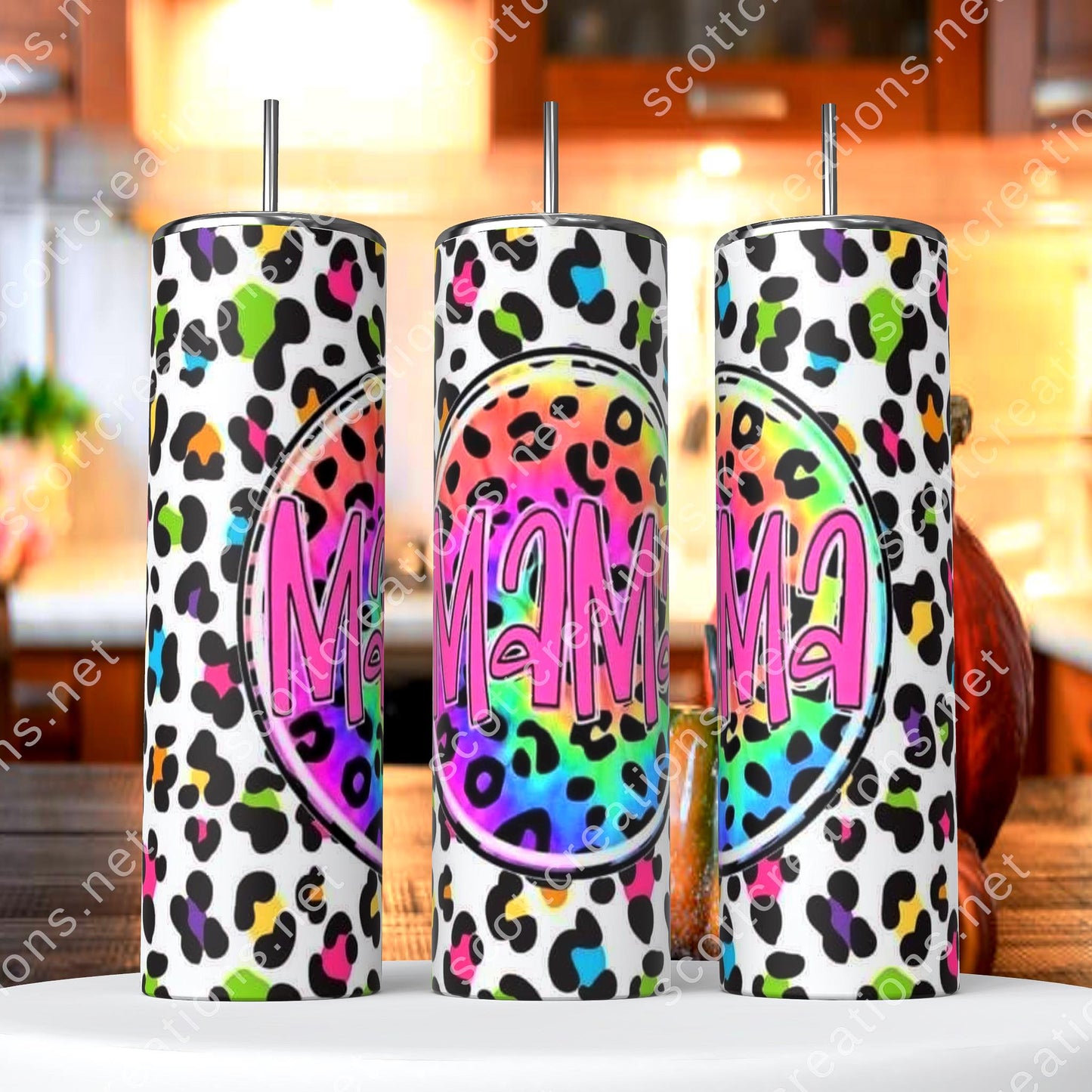 Mama Leopard Circle Tumbler