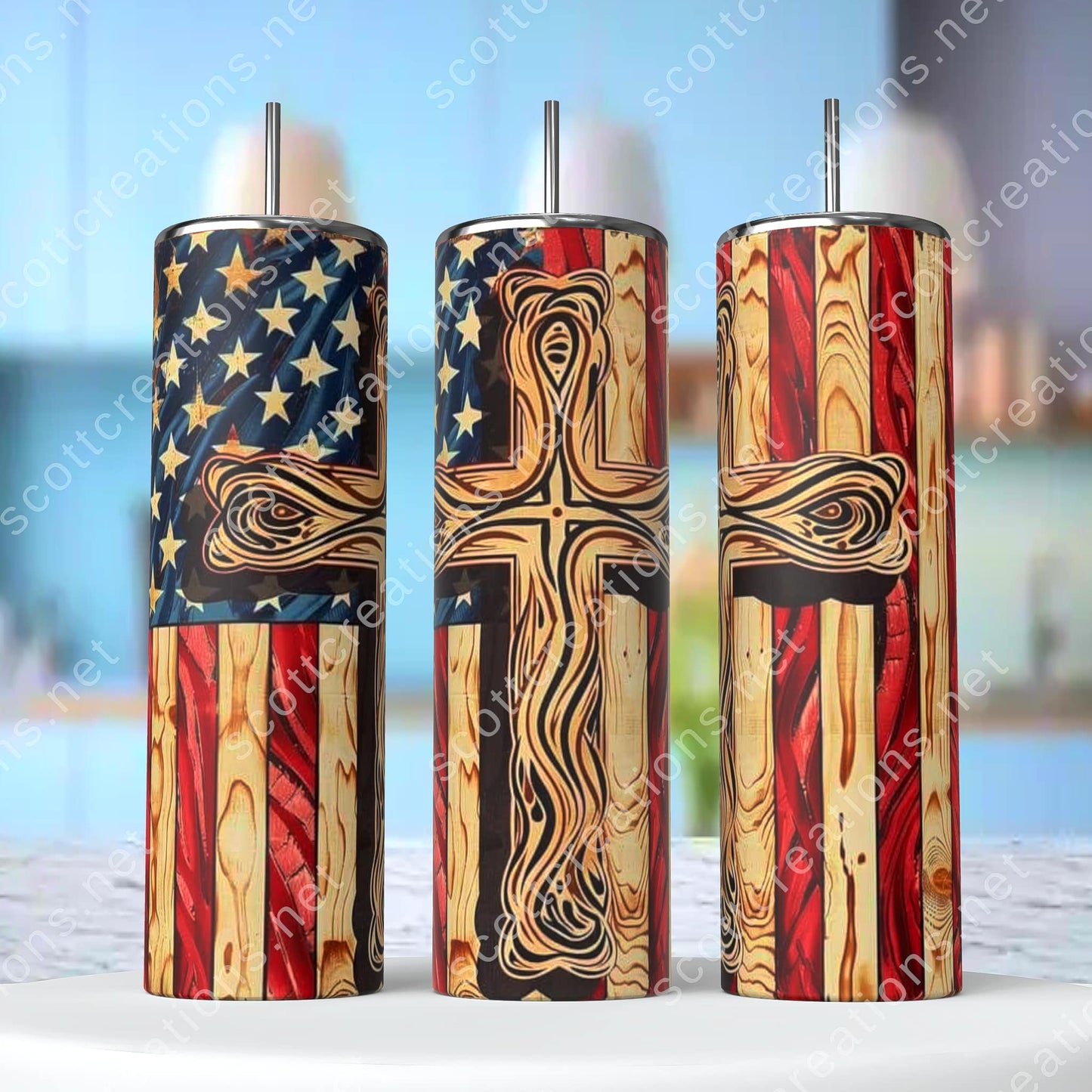 Wood Cross Tumbler