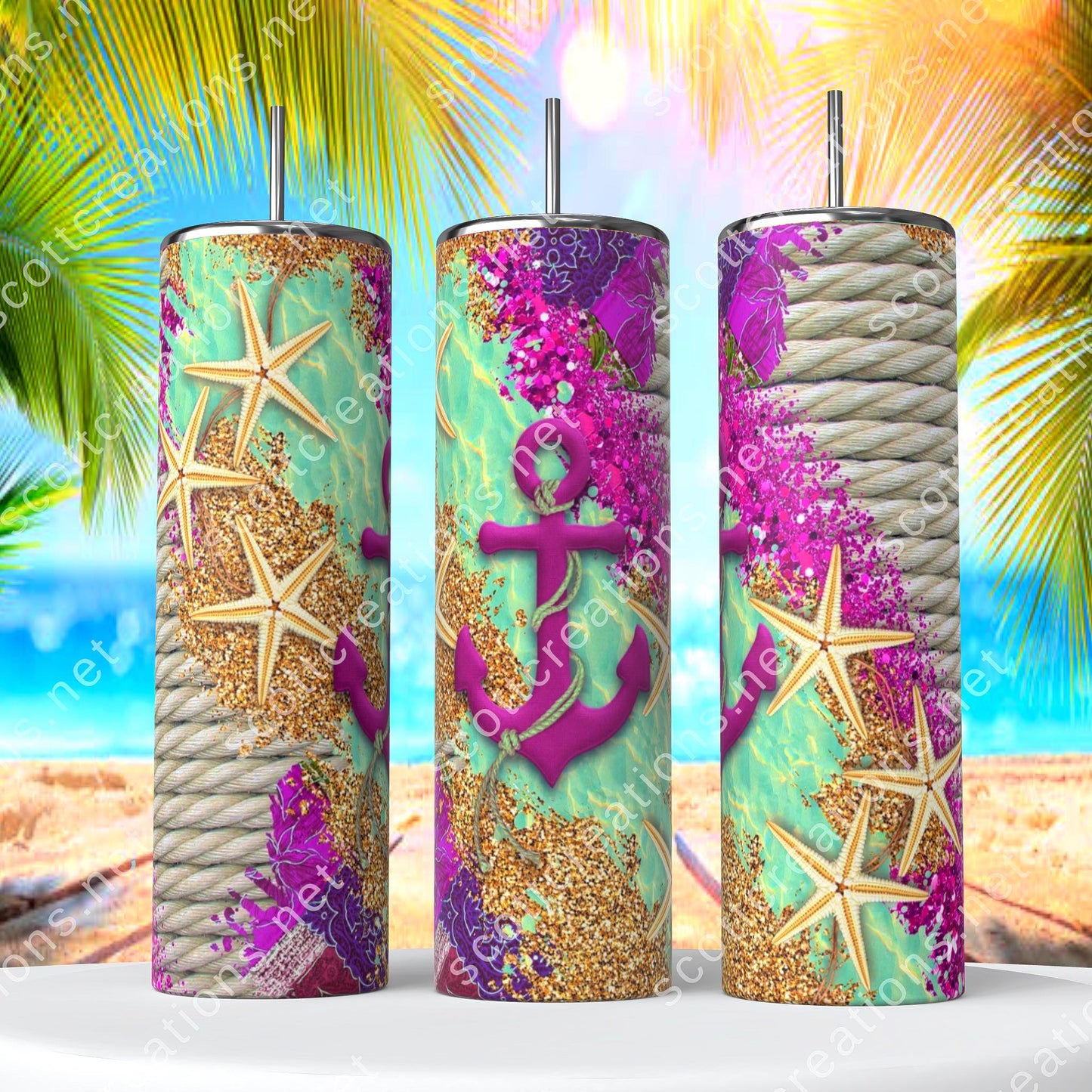 Pink Anchor Tumbler
