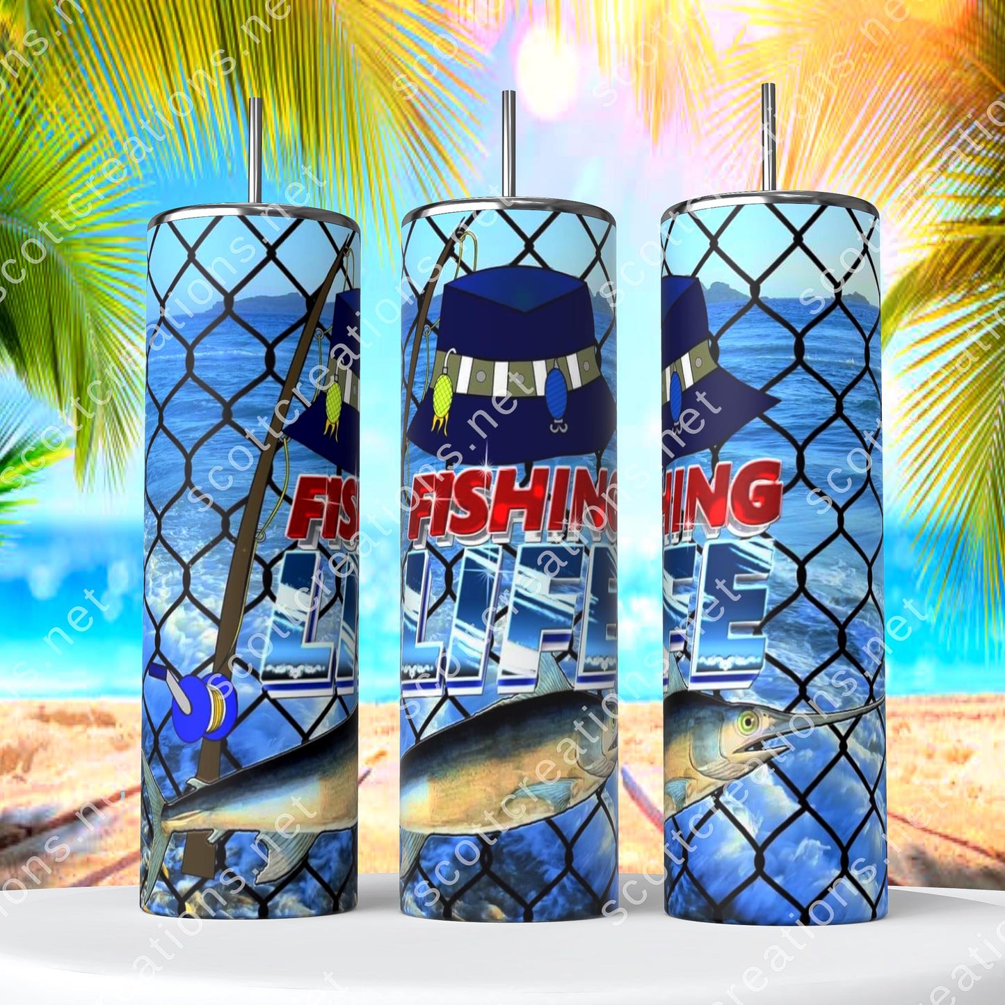 Fishing Life w/ Hat Tumbler