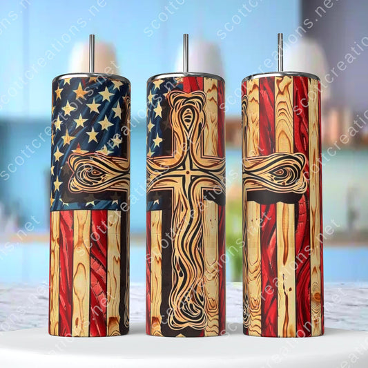 Wood Cross Tumbler