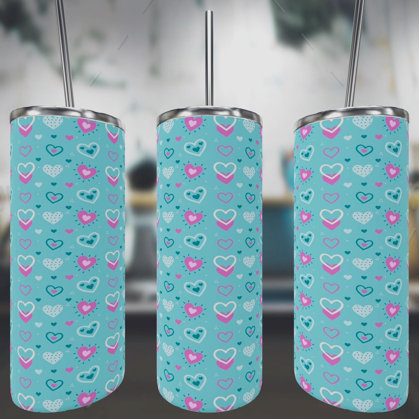 Blue Heart Tumbler