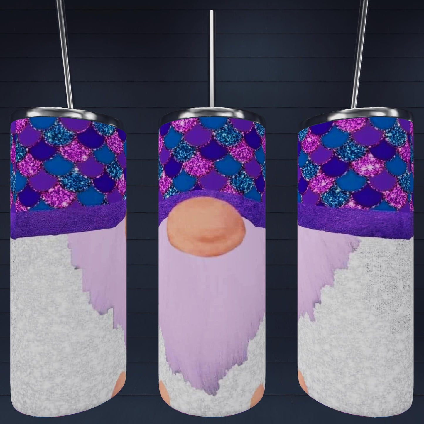 Glitter Mermaid Gnome Tumbler
