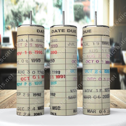 Old Library Card Tumbler
