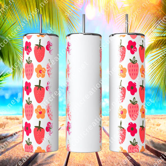 Strawberry w/ Name Tumbler
